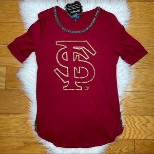 FSU Seminoles Gameday Half Sleeve Beaded Tee